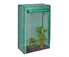 Relaxdays Serra per Pomodori, Giardino, Balcone, Telo Orto Trasparente, HLP 150x100x50 cm, Acciaio & PVC, Verde