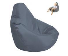 Pouf contenitore per fagioli giocattolo per bambini e adulti, impermeabile, sedia contenitore per fagioli con cerniera, senza imbottitura, per interni ed esterni (Grigio , 75x85 cm (29.52 x33.46) )
