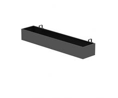 Fioriera per ringhiera in metallo - Fioriera per balcone - Scatole per binari per ponte - Portavaso rettangolare per piante in metallo,Nero,100x20x13cm