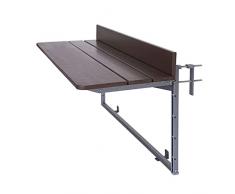 Gdmokle Tavolino da Balcone Pieghevole, 5 Altezze Regolabili, Tavolo da Appendere per Giardino, Terrazza, Cortile, Tavolino da Esterno, Profilo in Alluminio (60x37CM/23.6x14.6)