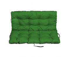 SuperKissen24 Cuscino Lungo per Panchina da Giardino 140x50 cm con Schienale 140x60 cm Resistente e Comodo per Panca da Esterno ed Interno - Verde