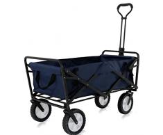 Novonova Carrello da Giardino Pieghevole, Grande Ruota a 360°, Corrimano Multifunzionale Regolabili, Carrello da Trasporto per Spiaggia, Giardino, Pesca, Campeggio, Esterno, Capacità Fino a 100KG, BLU