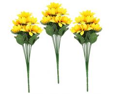 HOMSFOU 9 Mazzi Fiori Steli Simulazione Artificiale Ramo Foglie Simulato Creativo Bonsai Cespuglio Seta Con Ghirlanda Disposizione Sposa Realistica Imitazione Bambino Foglia Realistica