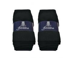 Fontana Calze, 6 paia di calzini DONNA in cotone 100% in vari colori taglia unica(35-41). Prodotto italiano. NERO