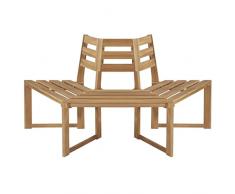 vidaXL Panca Mezza Esagonale Rustica Panchina Albero Panca da Giardino Arredamento per Giardino Mobili da Esterni Patio Legno Massello dAcacia