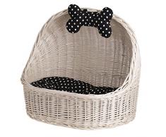 E di wicker24 Cesta per Cani/Gatto Cesto in Vimini, Cestino, 60 x 46 x 48 cm, Cesto, Beige, 60 x 46 x 48 cm