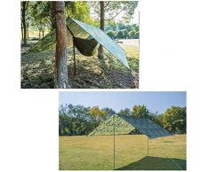 APENCHREN 3x3m Giardino Impermeabile Tenda da Sole Tenda da Sole per Campeggio all'aperto Partito da Spiaggia Viaggio Anti UV baldacchino Gazebo Vela e Rete,Green