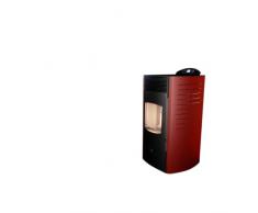 STUFE A PELLET ITALIA - Siberia 18Kw Canalizzata - Stufa a Pellet ad Aria Ventilata, Efficienza 91%, Scalda 180m², Autonomia 30H, 5 Velocità e Potenze, Programmabile, Garanzia 24 Mesi, ROSSO