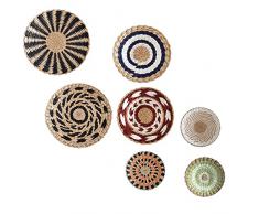 ZHENHUAN Cestino da Parete in Rattan Decorazione da Parete Fatta a Mano Decorazione da Parete in Vimini Naturale Decorazione da Parete per casa, Soggiorno, Camera da Letto e Ufficio