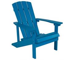 Flash Furniture Mobili Flash Sedia Poly Adirondack, Resina Polistirolo, Blu, Set di 1