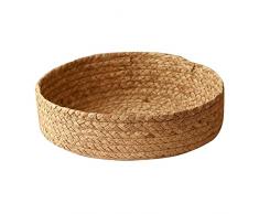 SMLJFO Cestini rotondi in rattan per organizzare il cesto di vimini, cesto di frutta in vimini intrecciato, cesti di pane per piano di lavoro, cucina, soggiorno