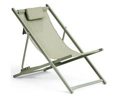 Vanage | sedia a sdraio robusta e pieghevole con organizzatore | perfetta per il balcone | sedia da spiaggia per il giardino in diversi colori | resistente alle intemperie e durevole