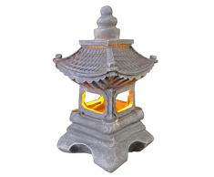Uziqueif Lampada da Giardino Tachi-Gata Solare in Stile Zen Solare per Esterni Lanterna Lanterna Pagoda Lampada da Giardino Solare Statua FattoriaBalcone Lampada per Decorazione Creativa,17 * 34 cm