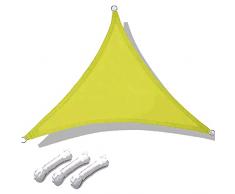 DKLE Impermeabile Vela ombreggiante Triangolare 3x3x3m, Resistente e Traspirante Parasole Vela Ombreggiante, Telo Parasole Tenda IProtezione Raggi 95% UV, per Giardino Balcone Terrazza