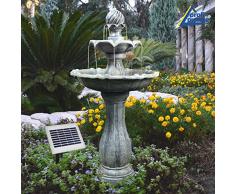 FONTANA GIARDINO CLASSICO FONTANA SOLARE DA GIARDINO A CASCATA CHE SI ACCENDE AL CREPUSCOLO CON BATTERIA A LITIO
