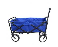 Liapianyun Trolley carriola Carrello Giardino Spiaggia Pieghevole Auto a 80kg Ruote Anteriori 360 ° carrelli Trolley Pieghevole, rotanti Blu,42