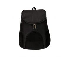 HEHUANG Borsa da Viaggio per Animali da Compagnia Zaino per Gatti Borse per Cuccioli in Mesh Traspirante Marsupio per Marsupio Borsa Portatile Accessori per Cani, Nero, S