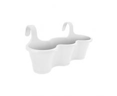Elho Corsica Easy Hanger Vaso da Balcone Trio Fioriera, Bianco