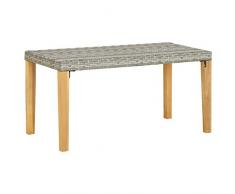 vidaXL Massello dAcacia Panchina da Giardino Rustica Robusta Resistente Artigianale Panca Arredi per Esterni 120 cm Grigia in Polyrattan