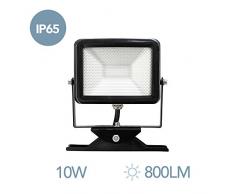 Electraline 63501 Proiettore Faretto Slim da Esterno, IP65 a LED con Staffa, 10W, Nero