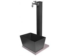 Fontana da Giardino con Rubinetto Vaschetta e Base Belfer 42/QVR Antracite