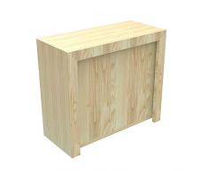 Tavolo per esterno consolle allungabile Marte con porta prolunghe - da 40 cm a 200/250 / 300 cm, in abete lamellare idrorepellente - arredo giardino (Abete naturale, allungabile da 40 a 200 cm)