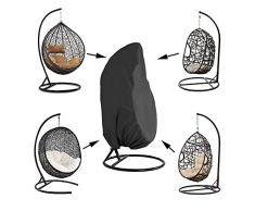 Fodera per Sedia Sospesa, 190 x 115 cm Fodera di Protezione per Sedia Sospesa Fodera Antipolvere per Sedia Sospesa/Sedia a Dondolo da Terrazza con Coulisse, Nero