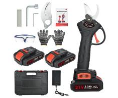 Forbici Potatura Elettriche - 30mm Cesoie Potatura Elettriche Professionali Con 2 21V/2000 mAh Batteria - Forbici a batteria da potatura per potatura per Giardinaggio Albero da Frutta Delle Viti