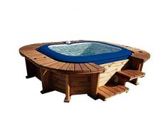 Piscina Idromassaggio in Legno K2O Malibu Per 4-6 persone Quadrata 250x275x71 cm