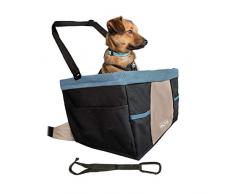 Kurgo Rover Seggiolino Auto per Cani e Gatti di Piccola Taglia, Cestino di Sicurezza per Auto, per Animali di Piccola Taglia, Cintura di Sicurezza Inclusa con Cinghia di Ancoraggio, Nero/Blu