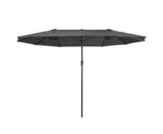 Zelsius Ombrellone da Sole | Ombrellone con manovella |Grigio - 460x270 cm | Ombrellone da Mercato | per Balcone e Giardino