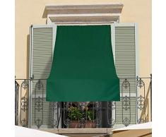 INTRECCI Tende da Sole Tinta Unita da Esterno resistenti allacqua e alle intemperie, Tessuto tinto filo più Colori e Misure Tenda Balcone Terrazzo Giardino 145x250 cm Verde