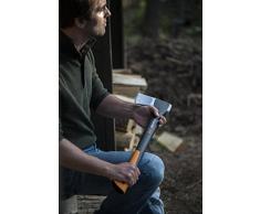 Fiskars Ascia da spacco, Protezione per trasporto e conservazione inclusa, Lunghezza: 60 cm, Rivestimento antiaderente, Lama in acciaio di qualità/Manico in plastica rinforzata con fibra di vetro, Nero/Arancione, X17–M, 1,53 kg, 1015641