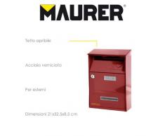 MAURER Cassetta postale in acciaio verniciato rosso mod. Signal