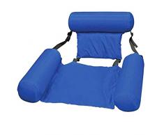 CYSJ Piscina Gonfiabile sedie a Sdraio Amaca Gonfiabile con Rete Amaca Gonfiabile Galleggiante Reclinabile Sedia di drenaggio Galleggiante Spiaggia Sport Acquatici Sedia - Blu