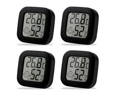 Diymore Termometro Digitale Igrometro,4PCS Igrometro Termometro per Interni,Monitor di Temperatura e Umidità per Casa,Serra