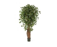 artplants.de Ficus Artificiale Lucius con Tronco Intrecciato, 3355 Foglie Verdi, Deluxe, 240cm - Ficus Decorativo/Pianta Finta
