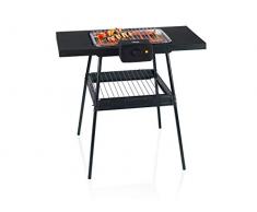 Tristar Barbecue elettrico 2 in 1 – 36,5 x 25,5 cm, 2000 Watt, grill da pavimento e da tavolo, termostato senza livelli, BQ-2870, nero