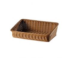 Cesto portaoggetti in Vimini, Simulazione Cesto di Vimini in Rattan Rettangolare Cesto di Frutta Intrecciato a Mano Scatola portaoggetti per Cosmetici per Pane Snack, 40×30×12cm