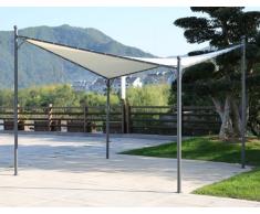 Papillon Gazebo a Vela 3.5x3.5mt in Acciaio - Telo Impermeabile