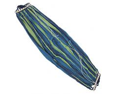Amaca Portatile Leggera, amache da Viaggio in Tela da 250 kg Facilmente piegabili Blu con Strisce Colorate con Barra di Sollevamento in Legno Duro per Spiaggia da Viaggio, Cortile
