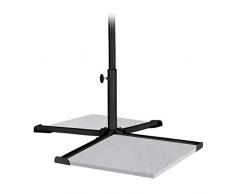 Relaxdays Base per Ombrellone, per Aste da 25-35 mm, Supporto a Croce, Pieghevole, Giardino & Balcone, Metallo, nero