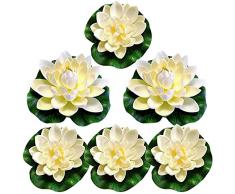 Niaciswe Fiori Galleggianti per Piscina 6 Pezzi Fiore di Loto Piante Acquatiche per Laghetto Fiori di Loto Floating Flowers Ninfea Floating Plant le Ninfee Piante Galleggianti per Acquario Nozze