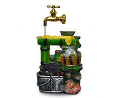 Hlluya Rubinetto lavabo Bagno Cucina I Prodotti di bambù Che scorre Fontana di Acqua di Rubinetto Galleggiante Feng Shui Decorazioni Rotonde