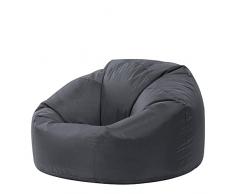 Bean Bag Bazaar Classica Pouf Poltrona Sacco al chiuso e allaperto, Carbone, 85cm x 50cm, Resistente Allacqua, Pouf Poltrona Sacco per Soggiorno e Giardino con Riempimento Incluso