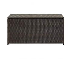 Tidyard Baule Cassapanca, Cassapanca Contenitore, Baule Cassapanca Vintage, Contenitore da Esterno Multiuso, 100x50x50 cm Marrone