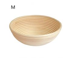 Sumshy Banneton Pane 500g, 18 * 9cm Banneton Proofing Basket, Cestino Rotondo da lievitazione, Cestini Pane per Tutti i Tipi di Pane, Cestino Pane brotform Realizzato in Rattan Naturale al 100%