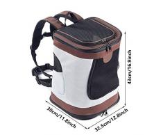Petcomer Zaino Pieghevole per Cani Gatti Trasporto Porta Cane Borsa Trasportino Viaggio con Tracolla Imbottitura Regolabile Maglia Traspirante(Marrone)