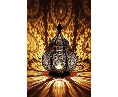 Lanterna portacandele orientale in metallo - Portacandele per giardino - Ziva Nero - trasmettere una buona atmosfera - passare un buon momento in giardino