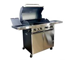 Barbecue a Gas GPL Pietra Lavica 4 Fuochi Fire Dok Special Inox